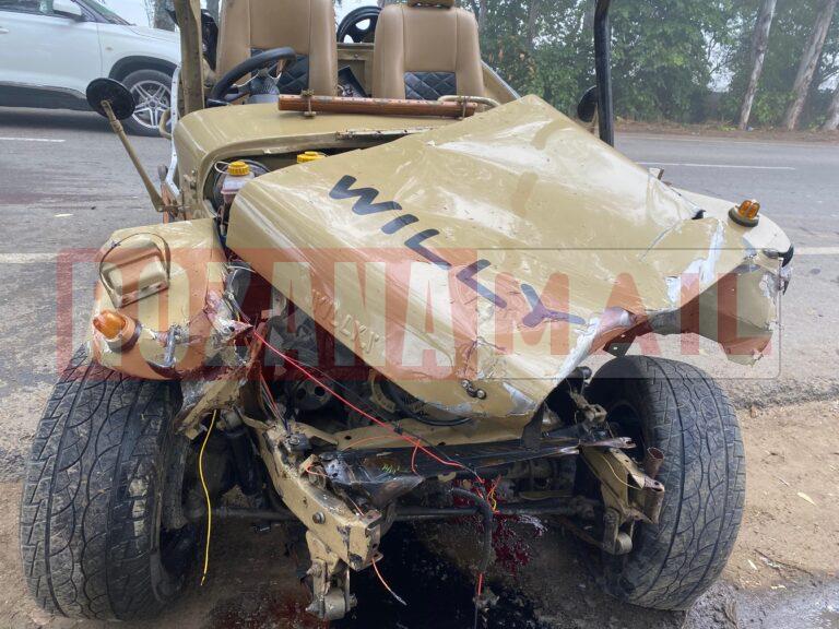 फगवाड़ा में ट्रक ने जीप को टक्कर मारी: जीप को फूलों से सजाने जा रहे 17 साल के युवक की मौत, गला तीखी चीज से कटा, पढ़ें