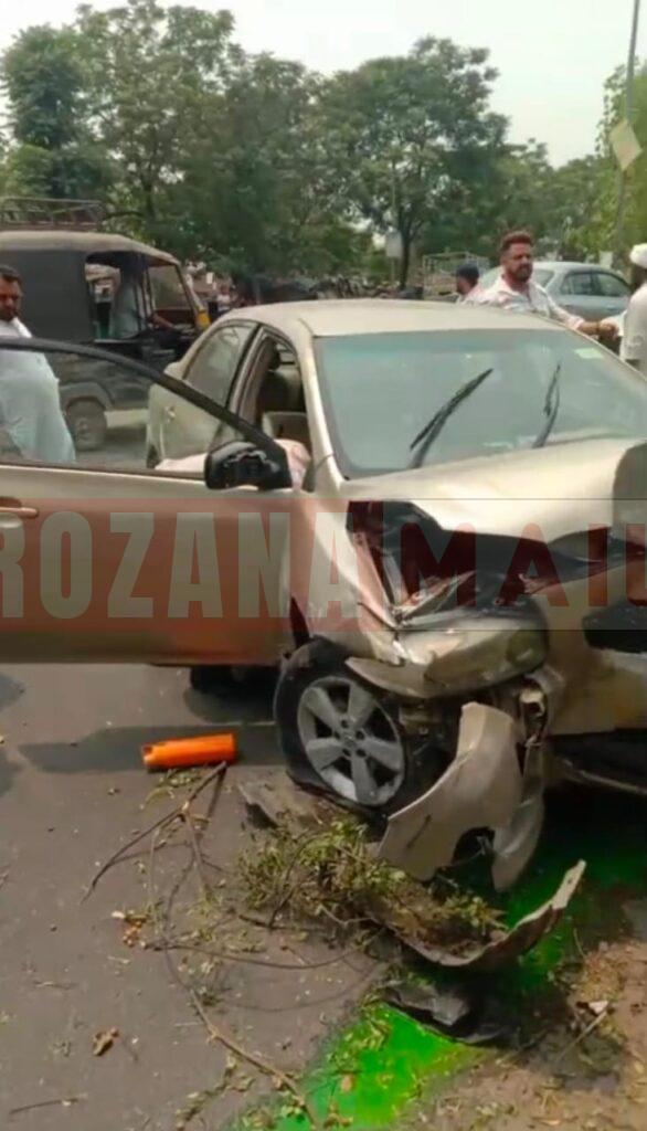 भगत सिंह कॉलोनी बाहर पुलिस का ट्रैप ब्रेक करने की कोशिश, गाड़ी भगाई तो स्पेशल सेल की टीम ने इनोवा में गाड़ी मार कर दो संदिग्ध पकड़े